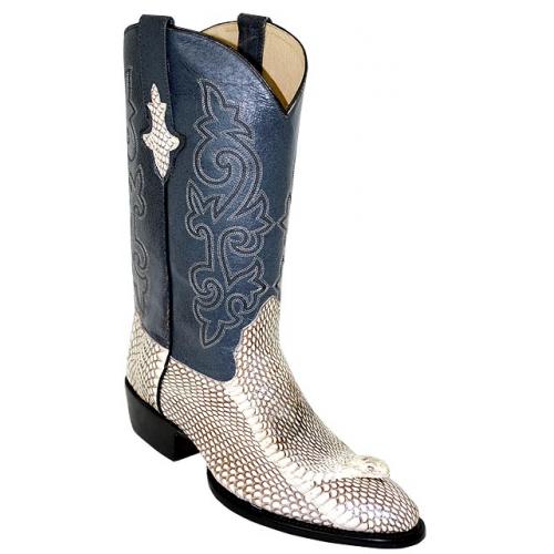 Pecos Bill All-Over Undyed Natural King Cobra Head Cowboy Boots